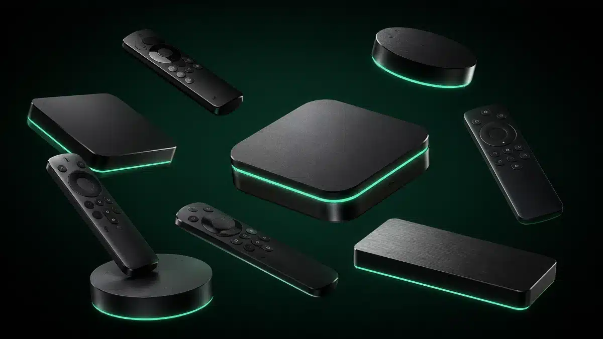 Best IPTV devices 2026 — streaming media centre chipsets lit in emerald green