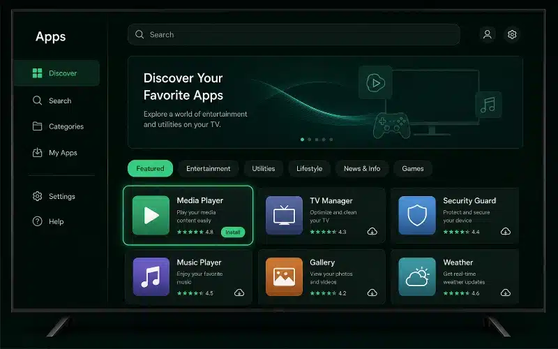 Find and install a media player app on Samsung or LG Smart TV