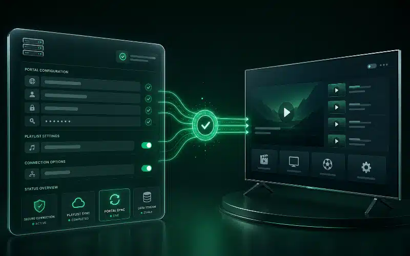 Enter Xtream Codes API credentials on Smart TV media app